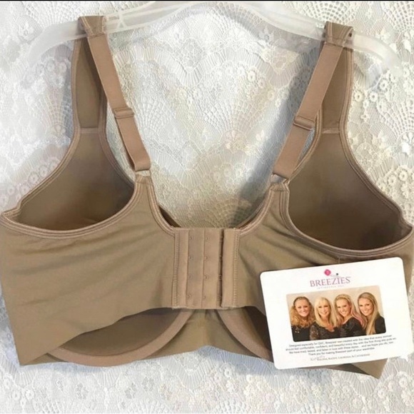 NWT Breezies Tan Underwire Comfort Strap T-Shirt Bra / 44C - Picture 5 of 9